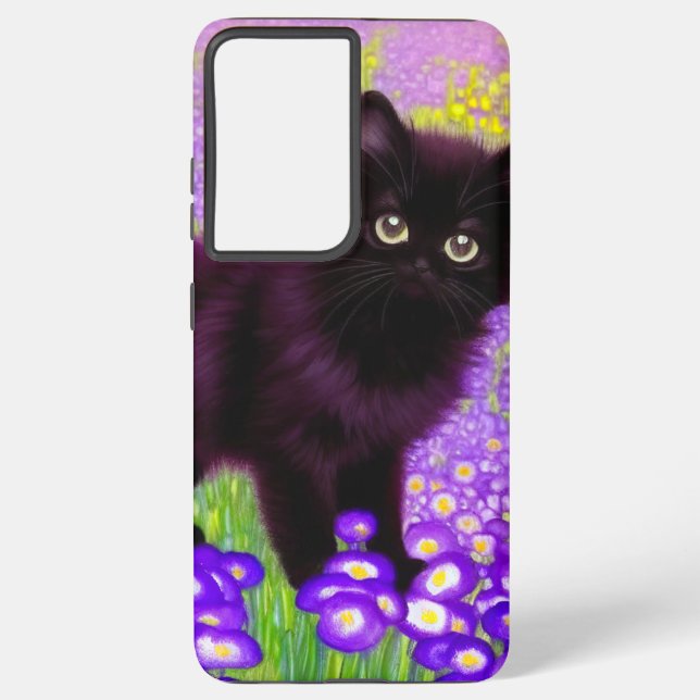 Coque Samsung Galaxy Gustav Klimt Black Kitten (Verso)