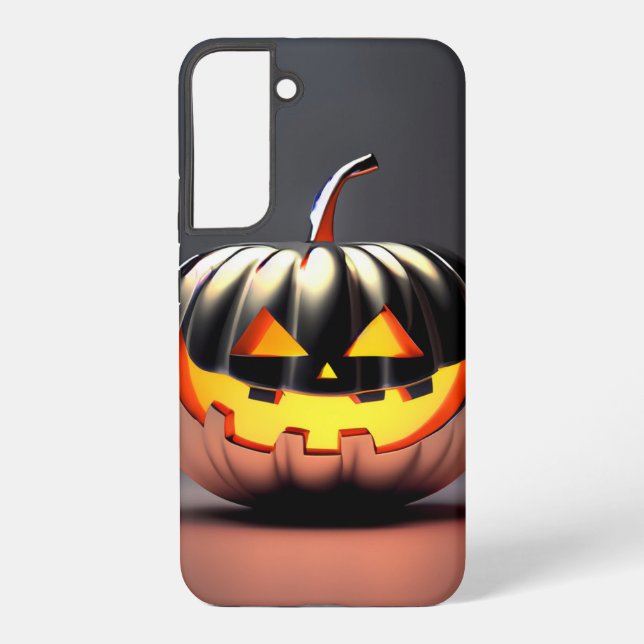Coque Samsung Galaxy Halloween Citrouille brillant (Verso)
