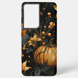 COQUE SAMSUNG GALAXY HALLOWEEN GOTHIQUE NOIR ET OR CITROUILLE