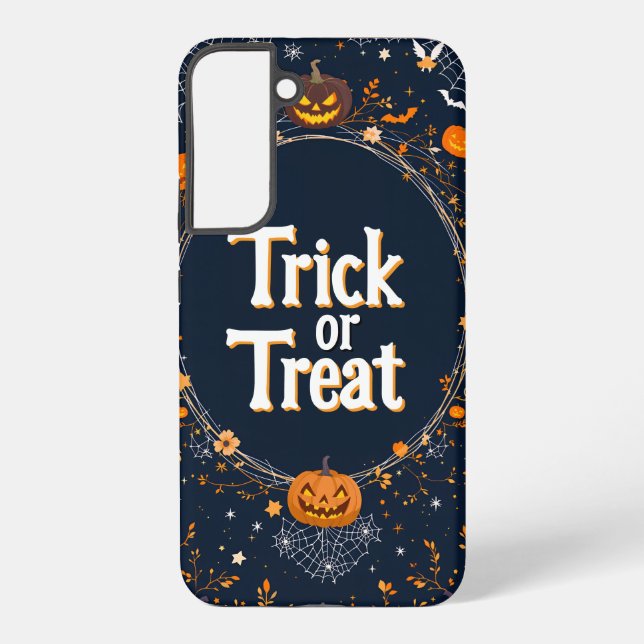 Coque Samsung Galaxy Halloween Trick or Treat Pumpkin Design (Verso)