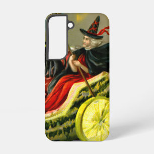 Coque Samsung Galaxy Halloween Vintage Chat Noir et Sorcière