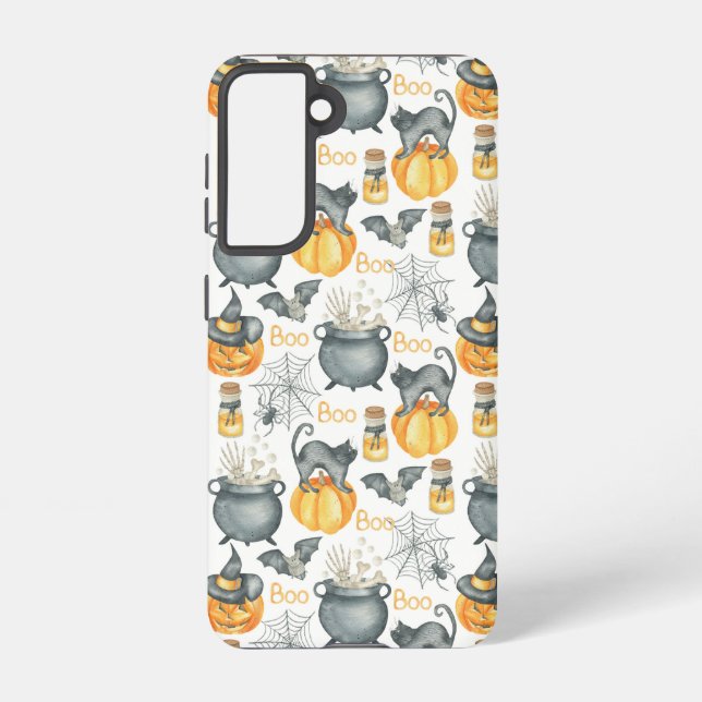 Coque Samsung Galaxy Halloween Whimsical Cauldron et Motif de chats (Verso)