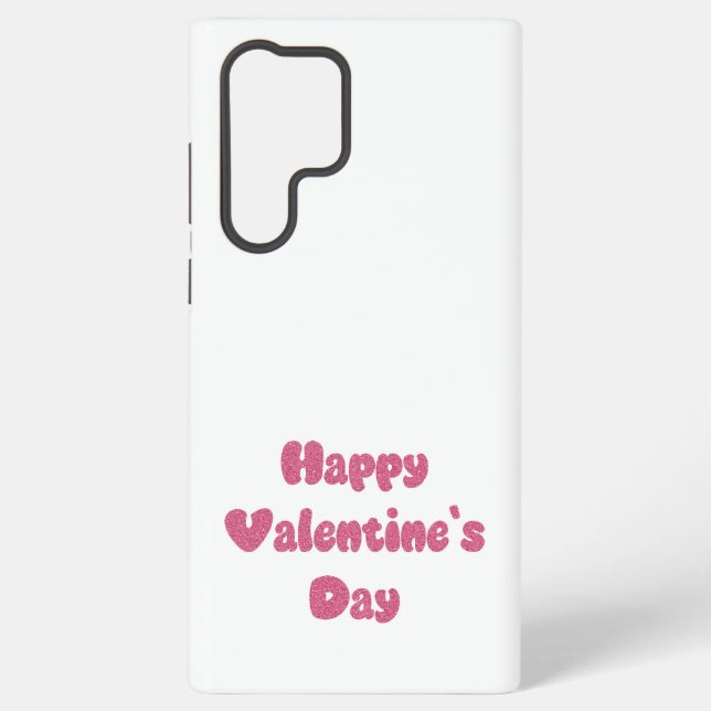 Coque Samsung Galaxy Happy Valentine's Day Glitter (Verso)