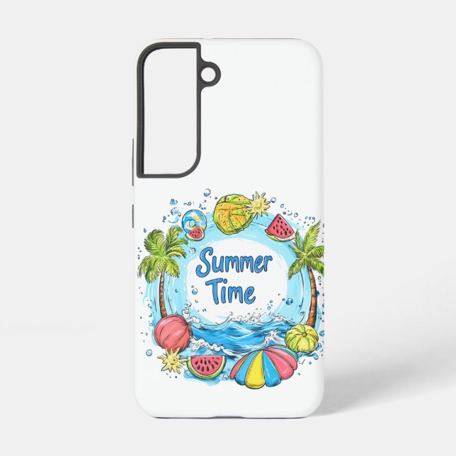 Coque Samsung Galaxy Heure d'été - Heure d'été Plage Illustration (Verso)
