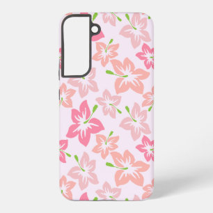 Coque Samsung Galaxy Hibiscus Rose, Fleurs Roses, Motif De Fleurs