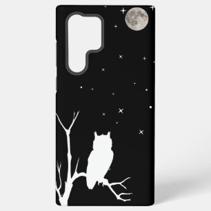 Coque Samsung Galaxy Hibou sur une branche avec lune et étoiles