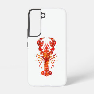 Coque Samsung Galaxy Homard polygonal rouge