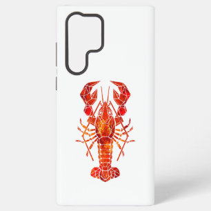 Coque Samsung Galaxy Homard polygonal rouge