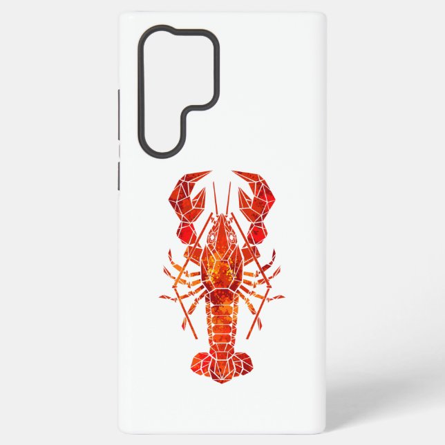 Coque Samsung Galaxy Homard polygonal rouge (Verso)