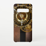 Coque Samsung Galaxy S10 Horloge Steampunk avec des engrenages anciens<br><div class="desc">Montres anciennes et fantastiques avec des engrenages dorés et laiton sur un arrière - plan brun et rouillé. Style Steampunk.</div>