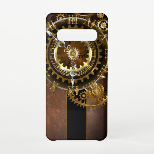 Coque Samsung Galaxy S10 Horloge Steampunk avec des engrenages anciens