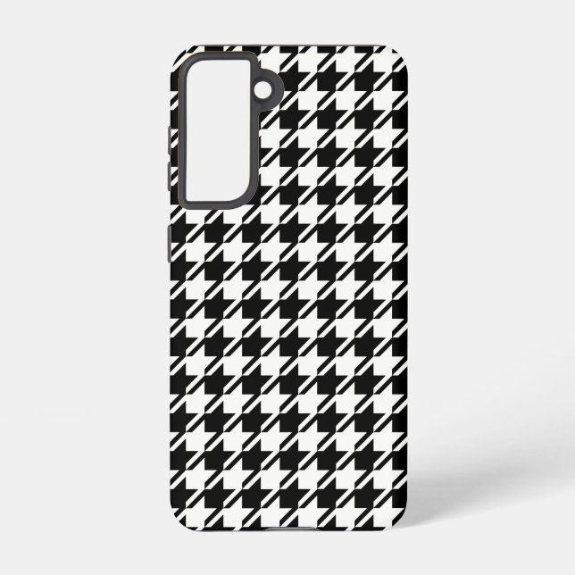 Coque Samsung Galaxy Houndstooth BW Rpt Motif (Verso)