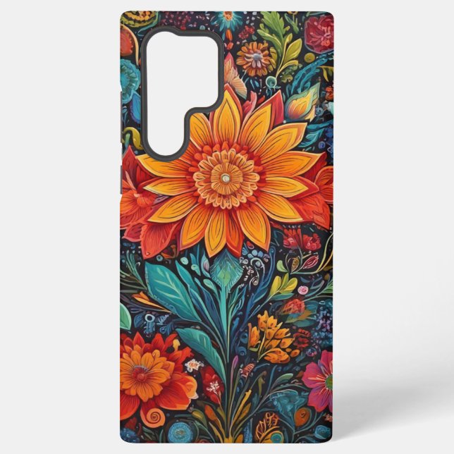 Coque Samsung Galaxy Housse de fleurs (Verso)