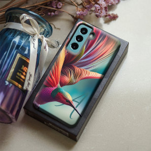 Coque Samsung Galaxy Hummingbird Vagues colorées Monogramme Humming Ois