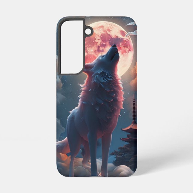 Coque Samsung Galaxy Hurlement de loup  (Verso)