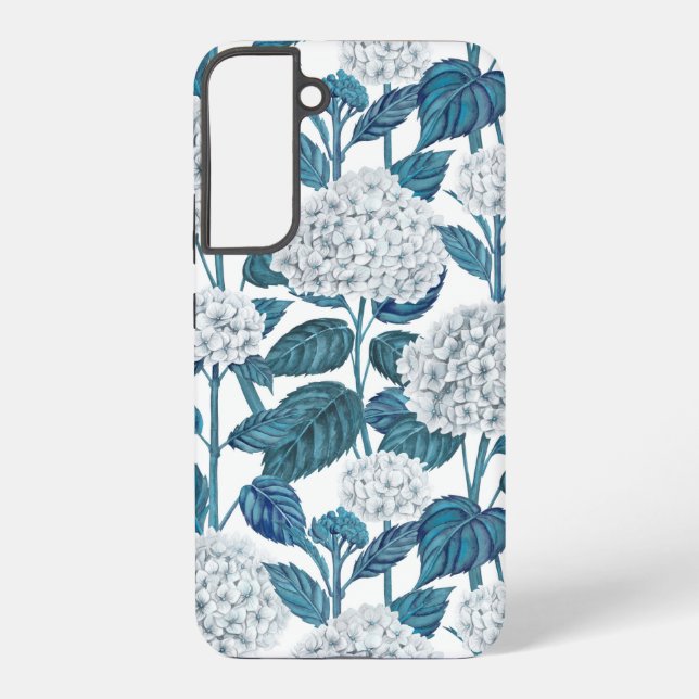 Coque Samsung Galaxy Hydrangea blanche aquarelle (Verso)