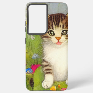 Coque Samsung Galaxy Illustration de chat souriant vintage