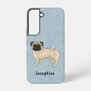 Coque Samsung Galaxy Illustration de chien de race Pug couleur faon ble