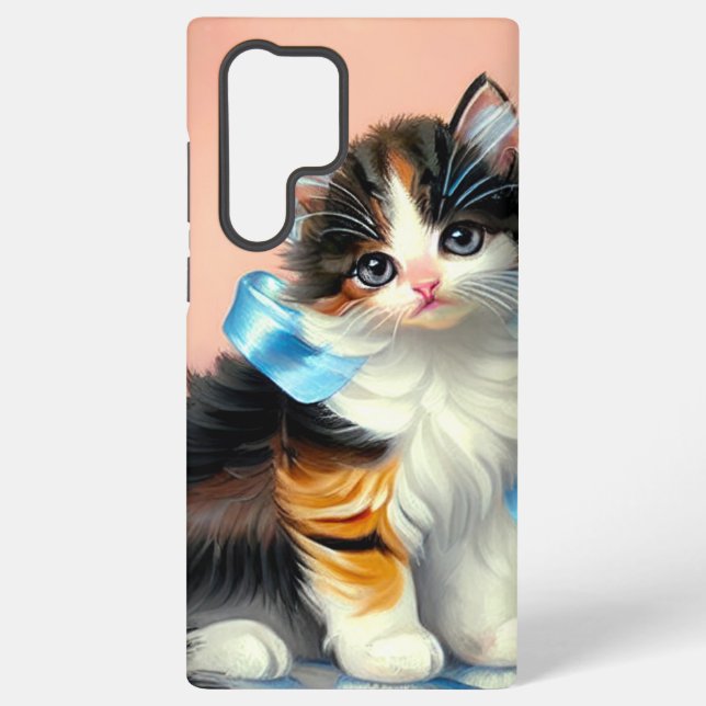 Coque Samsung Galaxy Illustration vintage Calico Kitten (Verso)