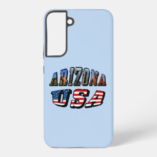 Coque Samsung Galaxy Image de l'Arizona et texte du drapeau des États-U