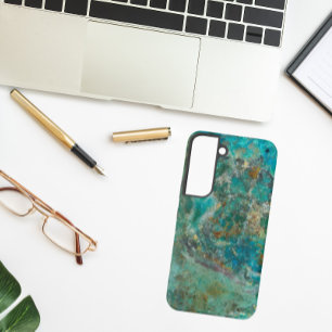 Coque Samsung Galaxy Image de pierre minérale de Chrysocolla bleue