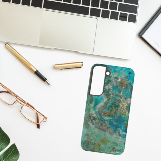 Coque Samsung Galaxy Image de pierre minérale de Chrysocolla bleue (In Situ)