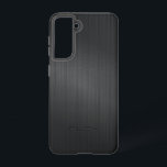 Coque Samsung Galaxy Image d'une texture d'aluminium brossé gris<br><div class="desc">Image d'une texture métallique en aluminium brossé gris foncé. Design simple et élégant. Disponible sur d'autres produits. Nom/monogramme facultatif.</div>