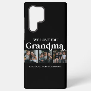 Coque Samsung Galaxy Image minimale rétro noire On t'aime grand-mère 3