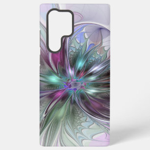 Coque Samsung Galaxy Imaginaire coloré Abstrait Fleur fractale moderne