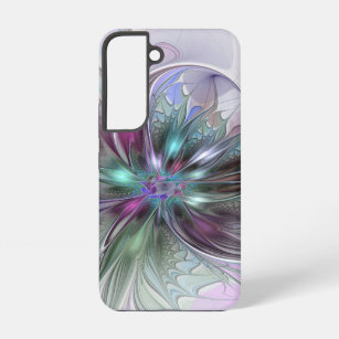 Coque Samsung Galaxy Imaginaire coloré Abstrait Fleur fractale moderne