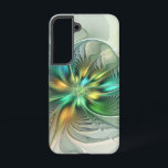 Coque Samsung Galaxy Imaginaire coloré Moderne Fleur Abstraite Fractale<br><div class="desc">Une fleur d'imaginaire d'art fractal colorée et magique,  unique et psychédélique. Conception pour votre coque fleuri Samsung Galaxy S22 et plus.</div>
