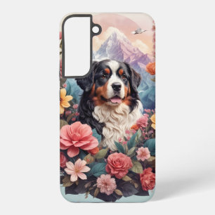 Coque Samsung Galaxy imaginaire floral 3D Bernese Mountain Dog Birds Vi