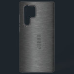 Coque Samsung Galaxy Impression d'aluminium brossé noir<br><div class="desc">Image d'un look en aluminium brossé noir gris foncé. Disponible sur d'autres produits et en 8 couleurs différentes. monogramme personnalisable et optionnel</div>