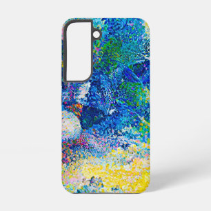 Coque Samsung Galaxy Impression d'art de chat abstrait vibrant