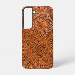 Coque Samsung Galaxy Impression de cuir travaillée country western rust