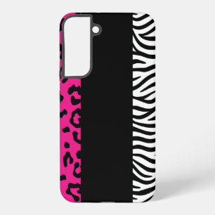 Coque Samsung Galaxy Imprimé animalier léopard et zèbre rose chaud 