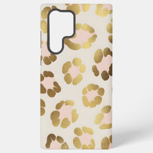 Coque Samsung Galaxy Imprimé chic léopard doré et rose pastel Animal