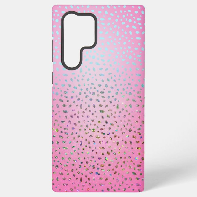 Coque Samsung Galaxy Imprimé Guépard Rose Pailleté (Verso)