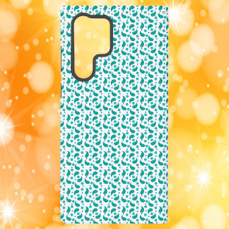 Coque Samsung Galaxy Imprimé moderne de paisley sarcelle, motif floral