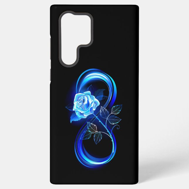 Coque Samsung Galaxy Infini lumineux avec rose bleue (Verso)