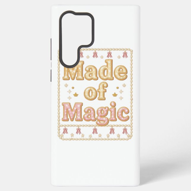 Coque Samsung Galaxy Inspirational Sparkly "Made of Magic" (Verso)
