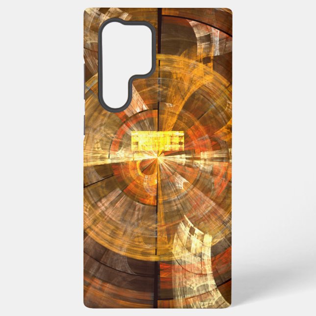 Coque Samsung Galaxy Intégrité Radial Art abstrait dans des tons dorés  (Verso)