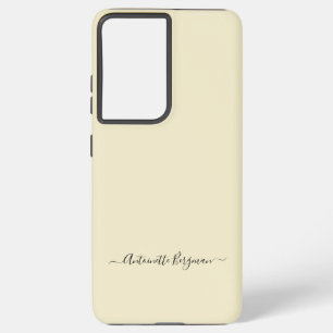 Coque Samsung Galaxy Ivory Simple Minimaliste Script Nom personnalisé