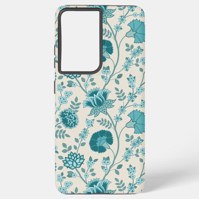 Coque Samsung Galaxy Jacobean Floral Big Motif Tee sur Crème (Verso)