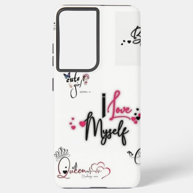 Coque Samsung Galaxy J'aime Moi Citation d'Amour Propre Blanc (Verso)