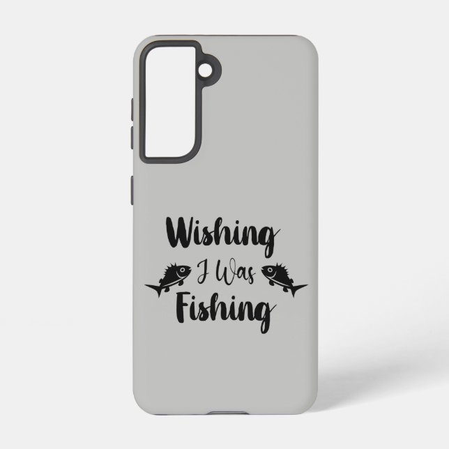 Coque Samsung Galaxy J'aimerais pêcher une citation drôle (Verso)