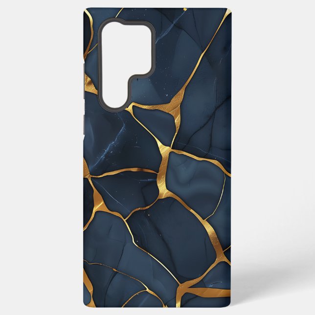 Coque Samsung Galaxy Japonais Kintsugi bleu foncé (Verso)