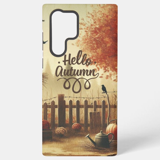 Coque Samsung Galaxy Jardin d'automne et épouvantail (Verso)