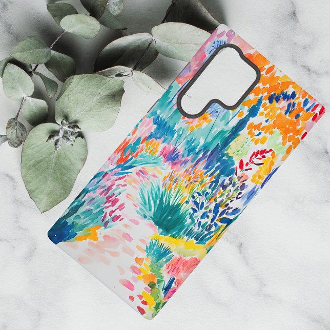 Coque Samsung Galaxy Jardin de fleurs sauvages abstrait boho (Créateur téléchargé)