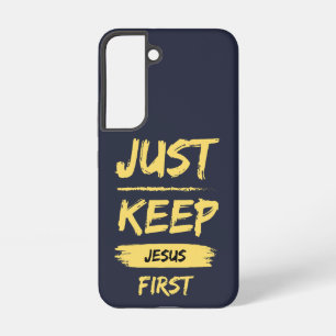 Coque Samsung Galaxy Jaune Gardez Jésus en premier